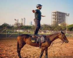 The actor is also an excellent horseback rider.